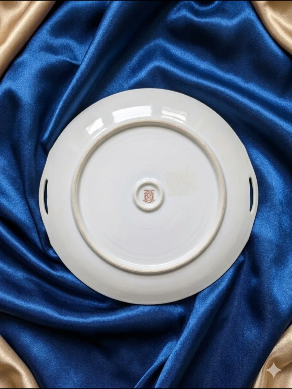 Vintage Noritake M Wreath Hand Painted Windmill Handled Cake Plate Japan